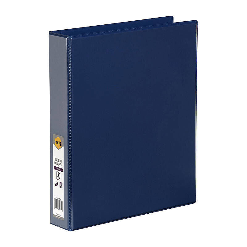 Marbig A4 Clearview 3D Ring Insert Binder 38mm - Blue Marbig