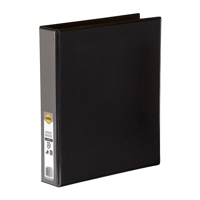 Marbig A4 Clearview Insert Binder 38mm D-Ring Black Marbig