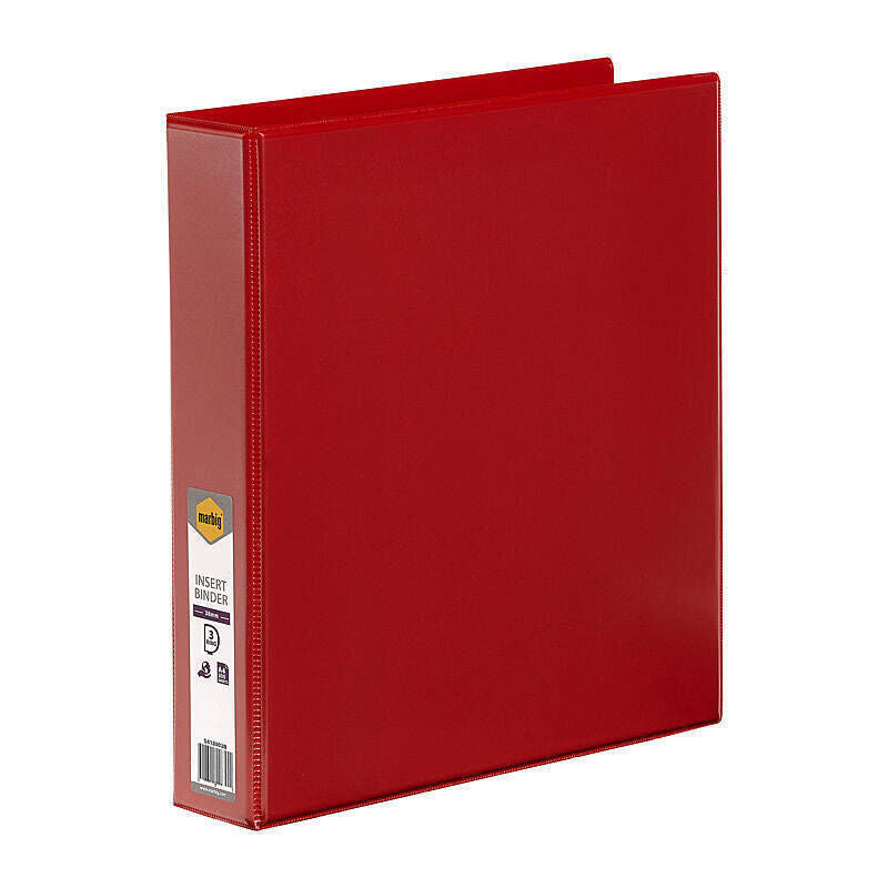 Marbig Clearview A4 Insert Ring Binder - 38mm Red Marbig