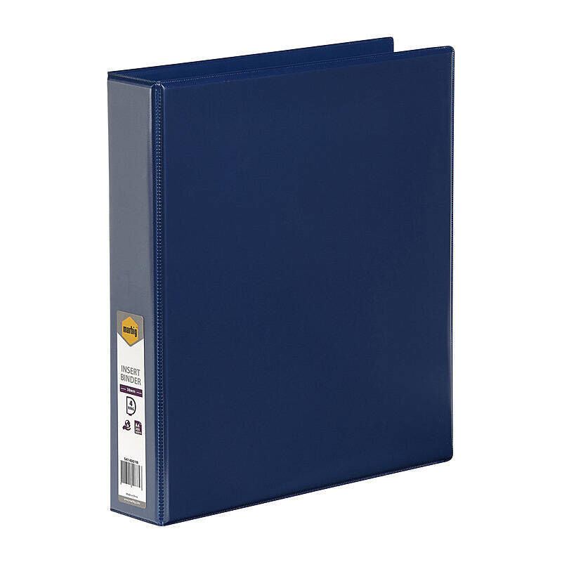 Marbig A4 Clearview 4D Ring Binder 38mm Blue Marbig