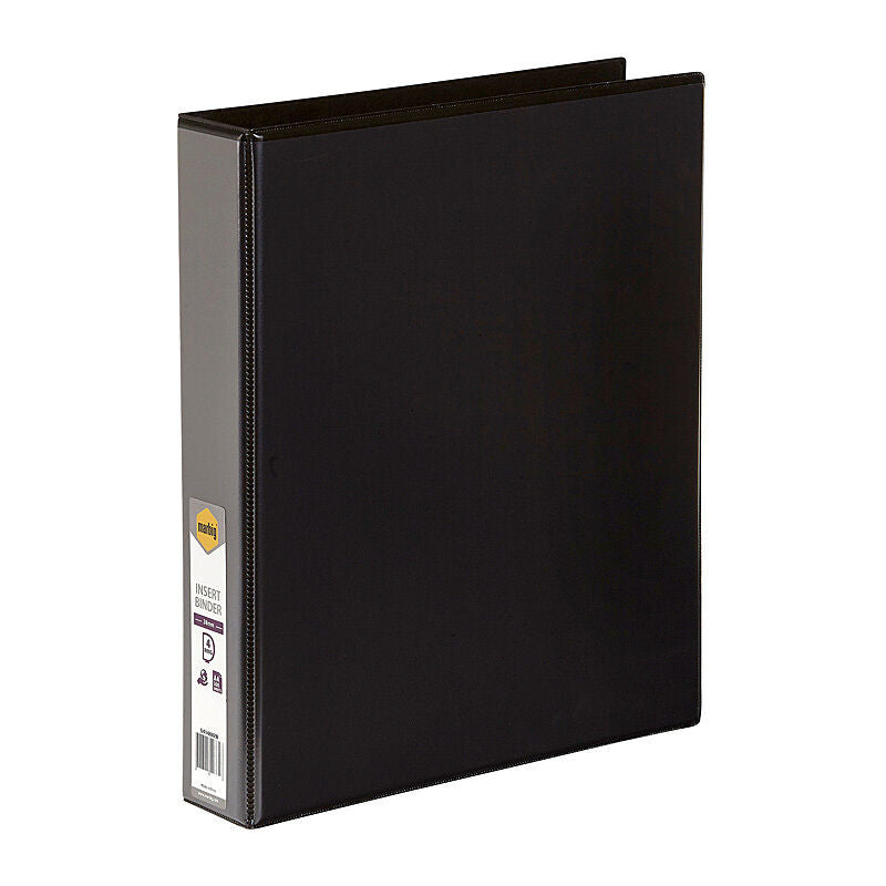 Marbig A4 Clearview Insert Binder | 38mm 4D Rings | Black