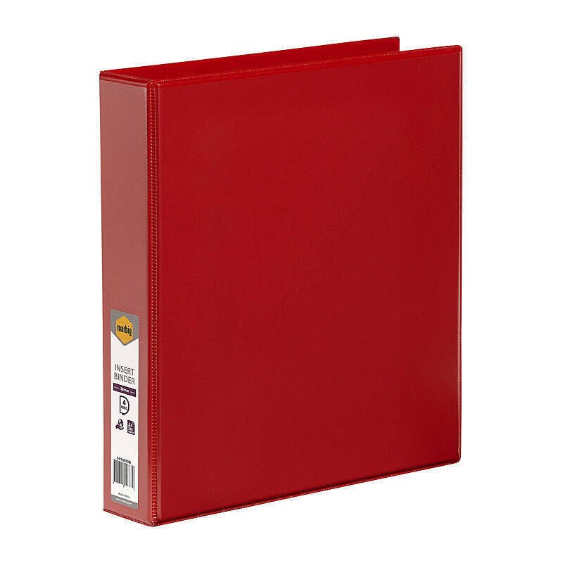Marbig A4 Red Clearview Insert Binder 38mm 4D Rings Marbig