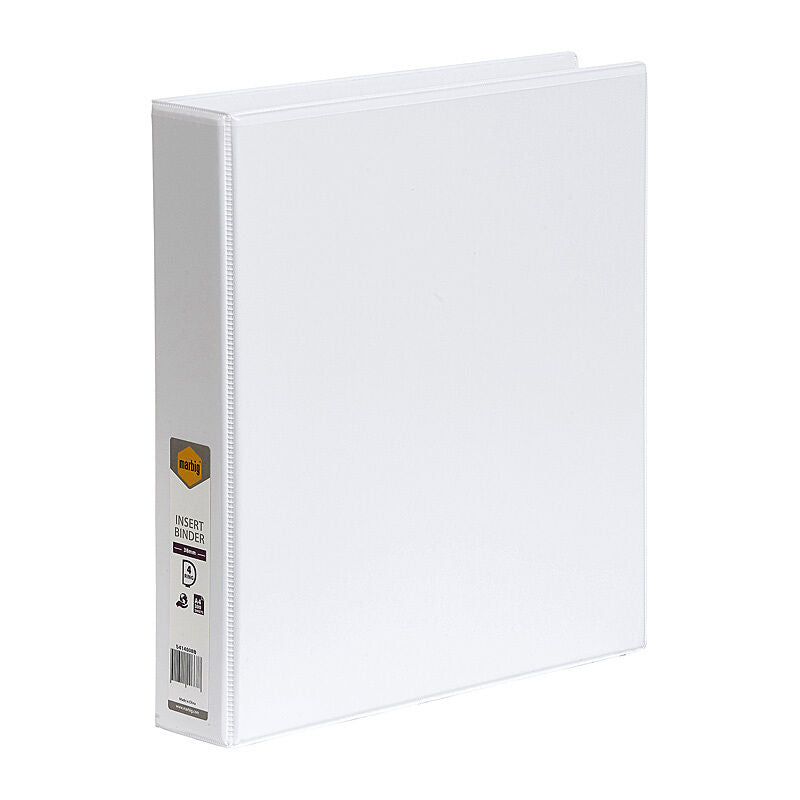 Marbig A4 White Clearview Insert Binder - 38mm 4 D-Ring Marbig