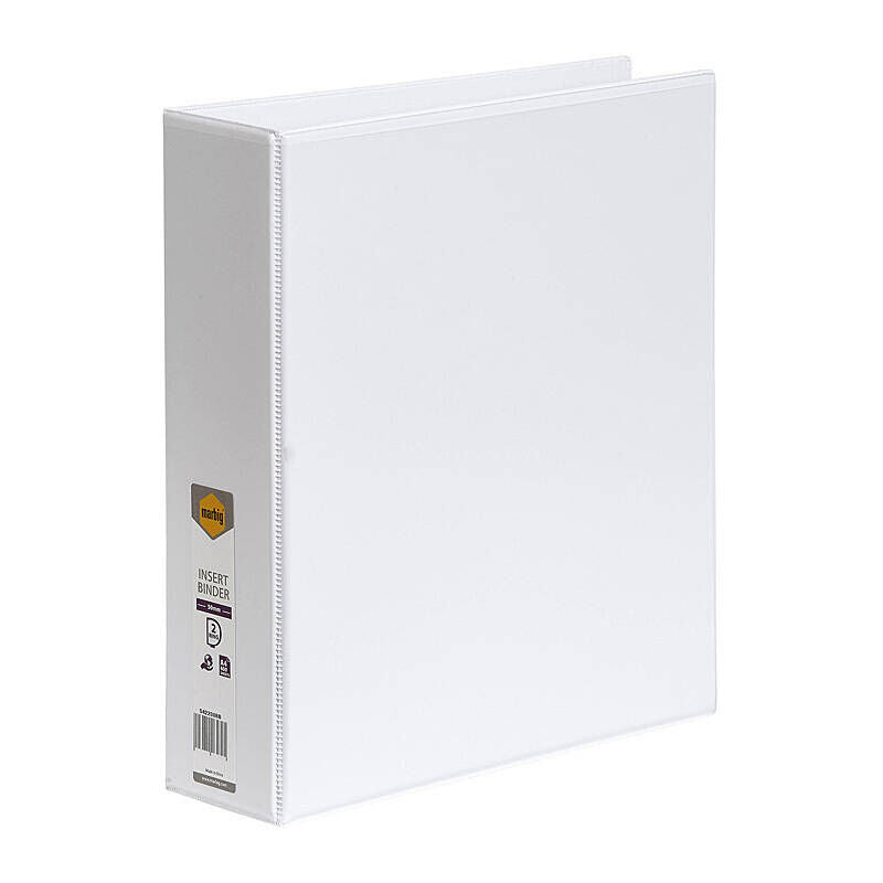 Marbig A4 Clearview Insert Binder 50mm 2D White Marbig