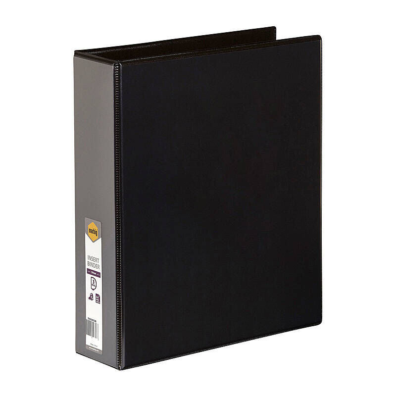 Marbig A4 Clearview Insert Binder - 50mm 3D Rings, Black Marbig