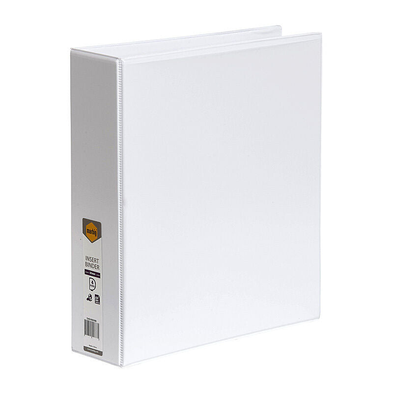 Marbig A4 4D Clearview Insert Binder, 50mm, White Marbig