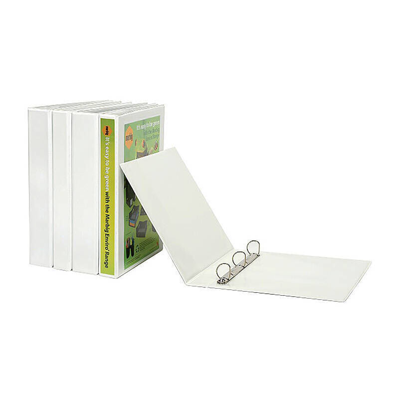 Marbig A4 Clearview Insert Binder | 19mm White 4D Ring
