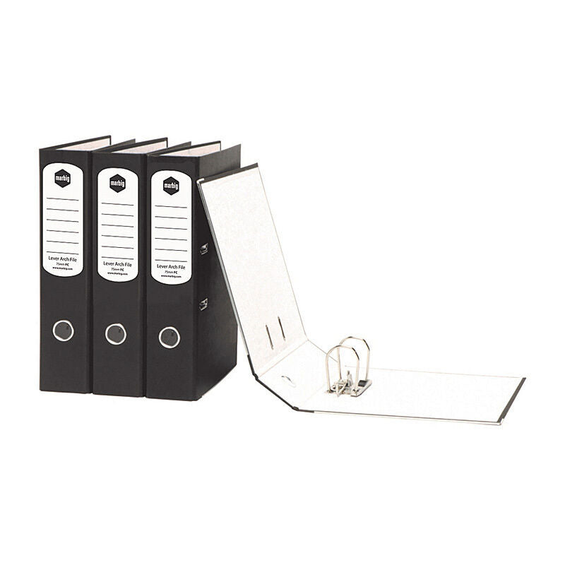 Marbig A4 Black Lever Arch File - Durable Document Storage Marbig