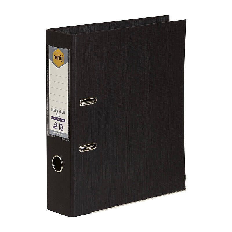 Marbig Black A4 Lever Arch File - Durable PE Marbig
