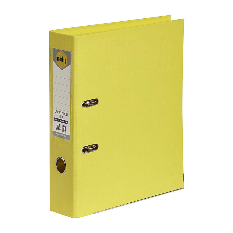 Marbig A4 Lemon Lever Arch File - Durable Plastic Marbig