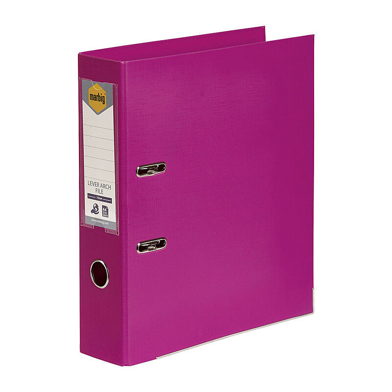 Marbig A4 Pink Plastic Lever Arch File Marbig
