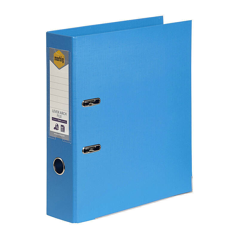 Marbig A4 Lever Arch File - Sky Blue PE Marbig
