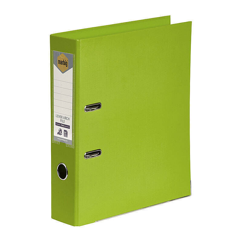 Marbig A4 Lever Arch File | Durable Lime PE Plastic Marbig