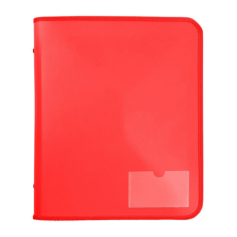 Marbig Red Zipper Binder with Tech Case | 25mm 2D Rings Marbig