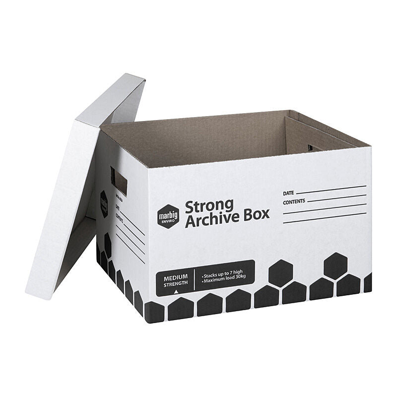 Marbig Strong Archive Box | 30kg Heavy Duty Document Storage Marbig
