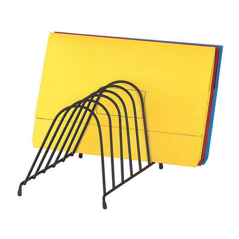 Marbig Angled Wire Step File Organiser - Black Desk Storage Marbig
