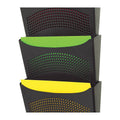 Marbig Enviro 3 Compartment Wall File Organizer - Black Marbig