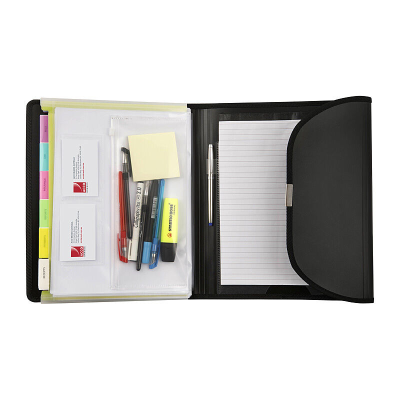 Marbig Professional A4 Compendium - 6 Pocket Black Document Folder Marbig