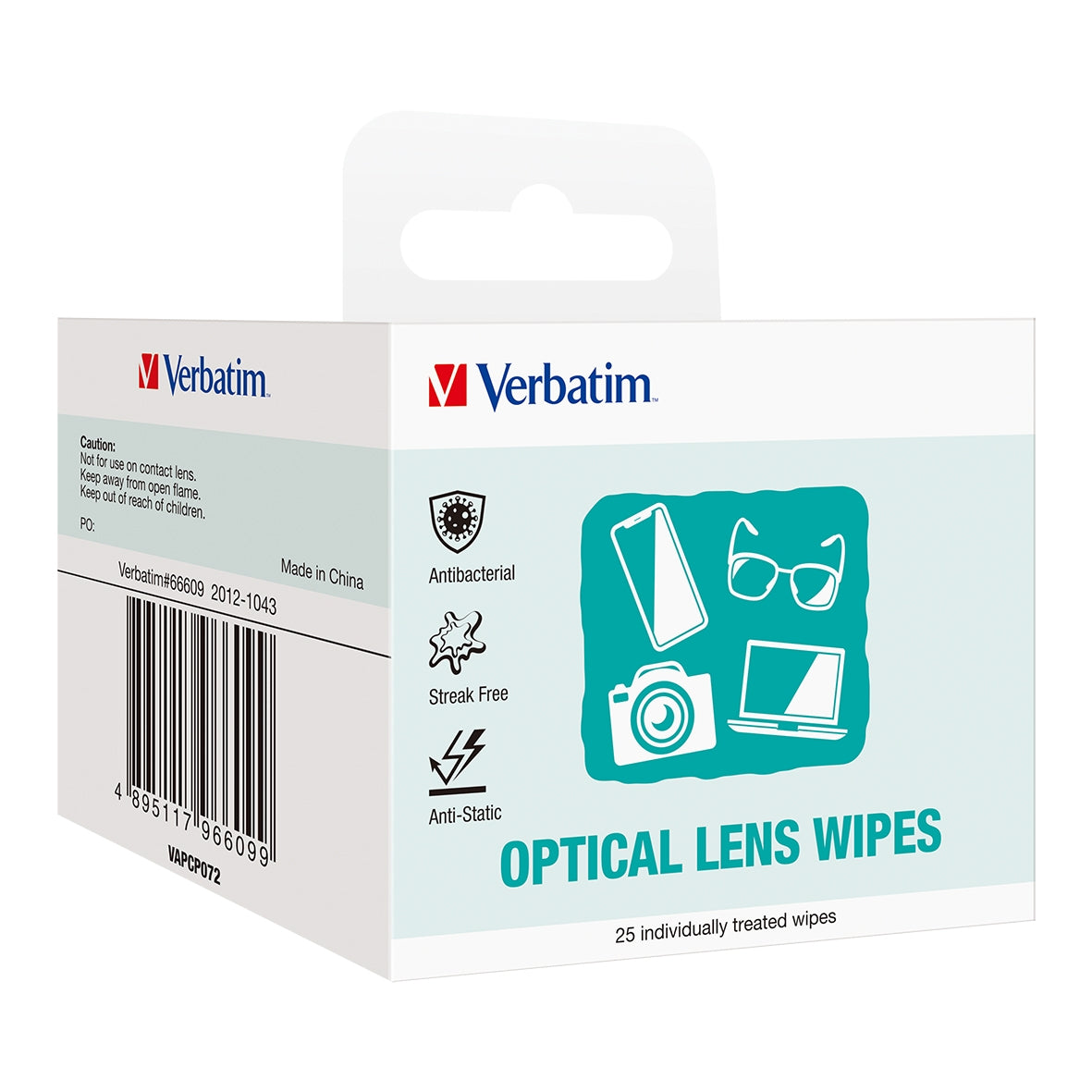 Verbatim Screen, Monitor & Glasses Wipes - 25 Pack 
