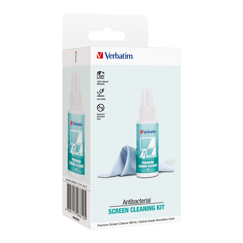 Verbatim Premium Antibacterial Screen Cleaning Kit for All Devices - 60ml 