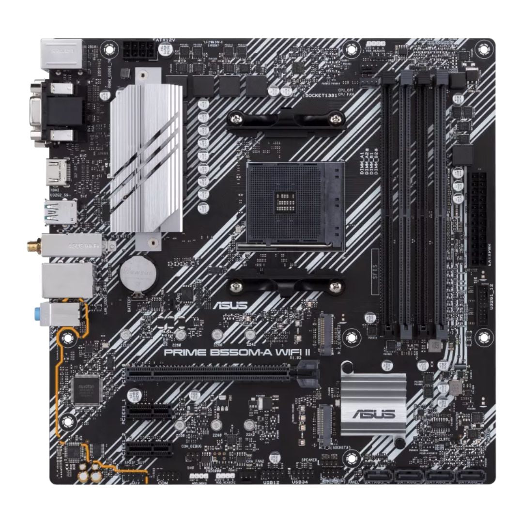 ASUS AMD B550M PRIME B550M-A WIFI II (Ryzen AM4) Micro-ATX Motherboard, DDR4 128GB, PCIe 4.0, 2x M.2, Wi-Fi 6