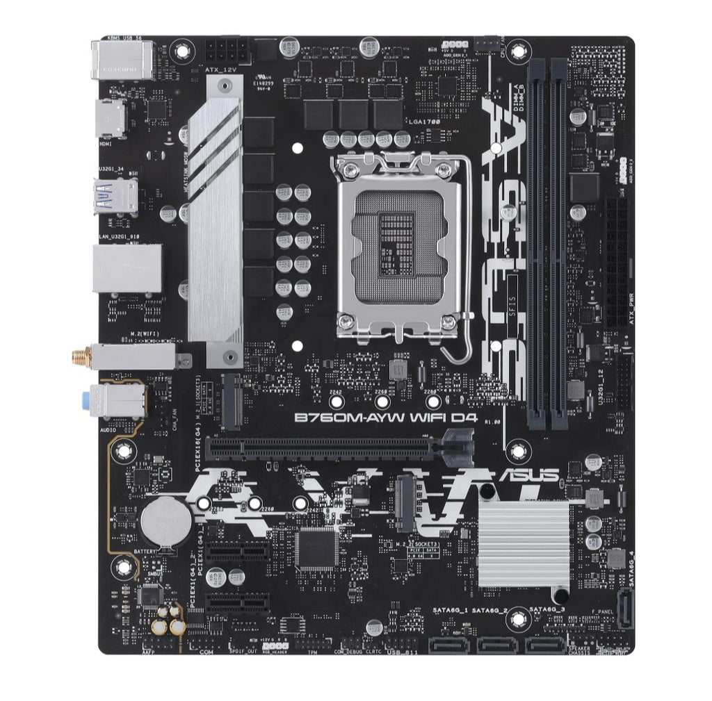 ASUS B760M-AYW WIFI D4 Motherboard - LGA 1700, WiFi 6, DDR4 ASUS