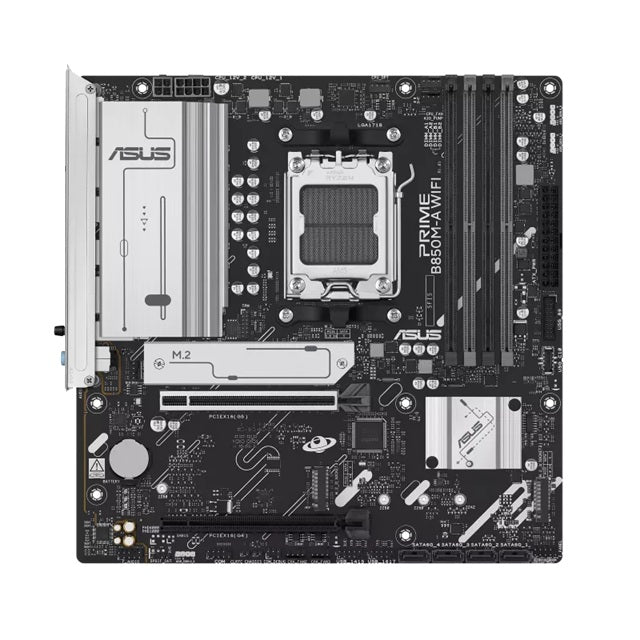 ASUS AMD PRIME B850M-A WIFI-CSM (AM5) mATX Motherboard, DDR5 256GB, 1x PCIe 5.0 x16, 3x M.2 slots, 4x SATA, Wi