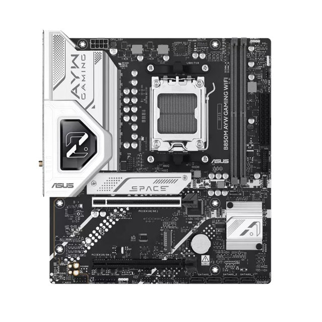 ASUS AMD B850M AYW GAMING WIFI (AM5) Micro-ATX Motherboard, 2DIMM, 128GB DDR5, 8200+MT/s, PCIe5.0 x16, x2 M.2