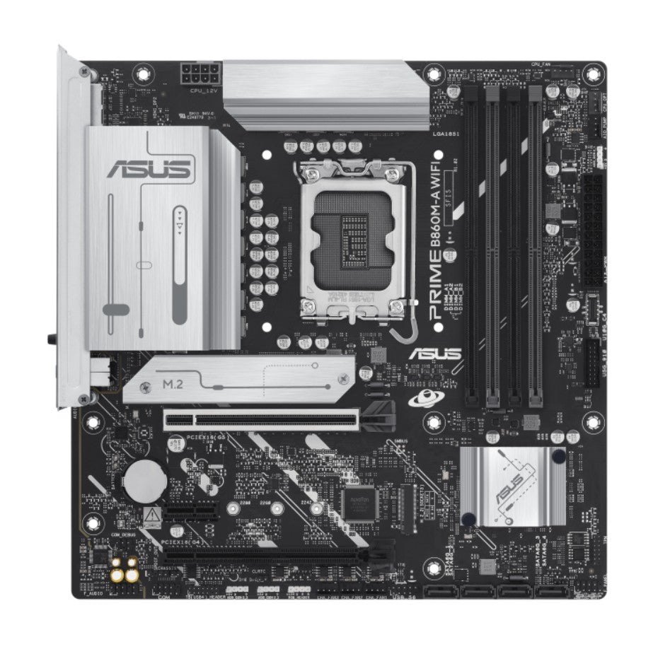 ASUS PRIME B860M-A WIFI-CSM Micro-ATX Motherboard 256GB, DDR5, 1 x PCIe 5.0, 2 x M.2 slots, 4 x SATA, WiFi 6E