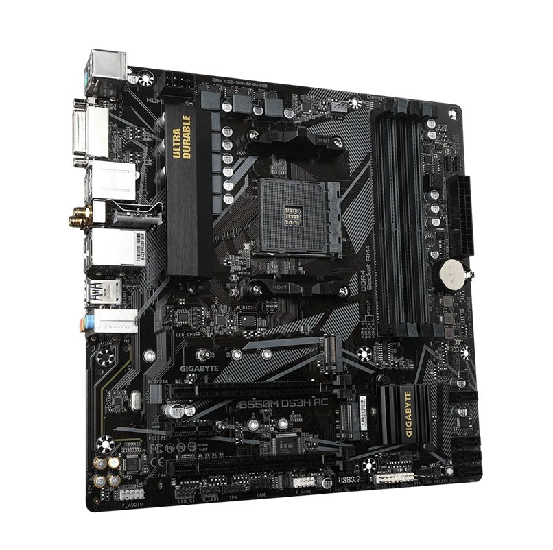 Gigabyte B550M DS3H AC mATX Motherboard for AMD Ryzen CPUs with WiFi Gigabyte