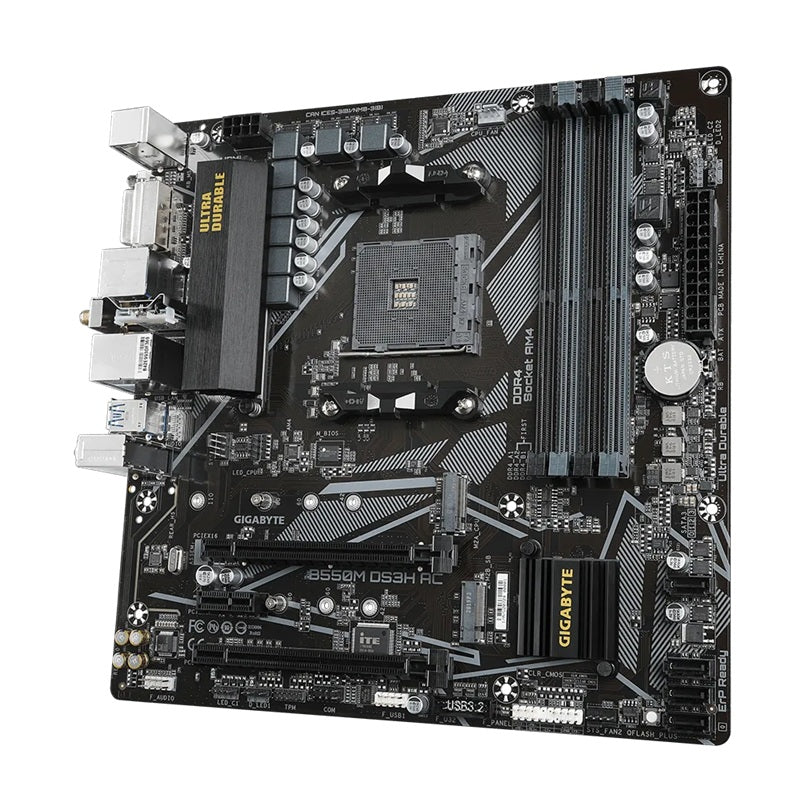 Gigabyte B550M DS3H AC mATX Motherboard for AMD Ryzen CPUs with WiFi Gigabyte