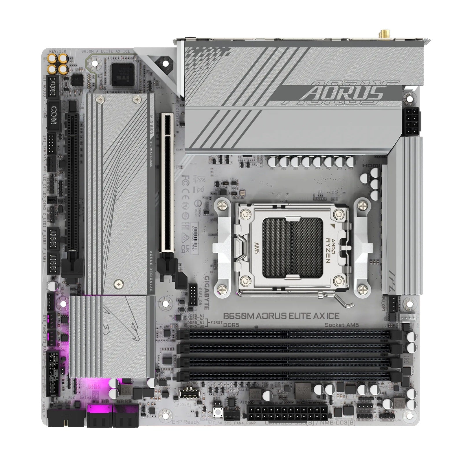 Gigabyte B650M AORUS ELITE AX ICE AM5 DDR5 ATX Motherboard Gigabyte