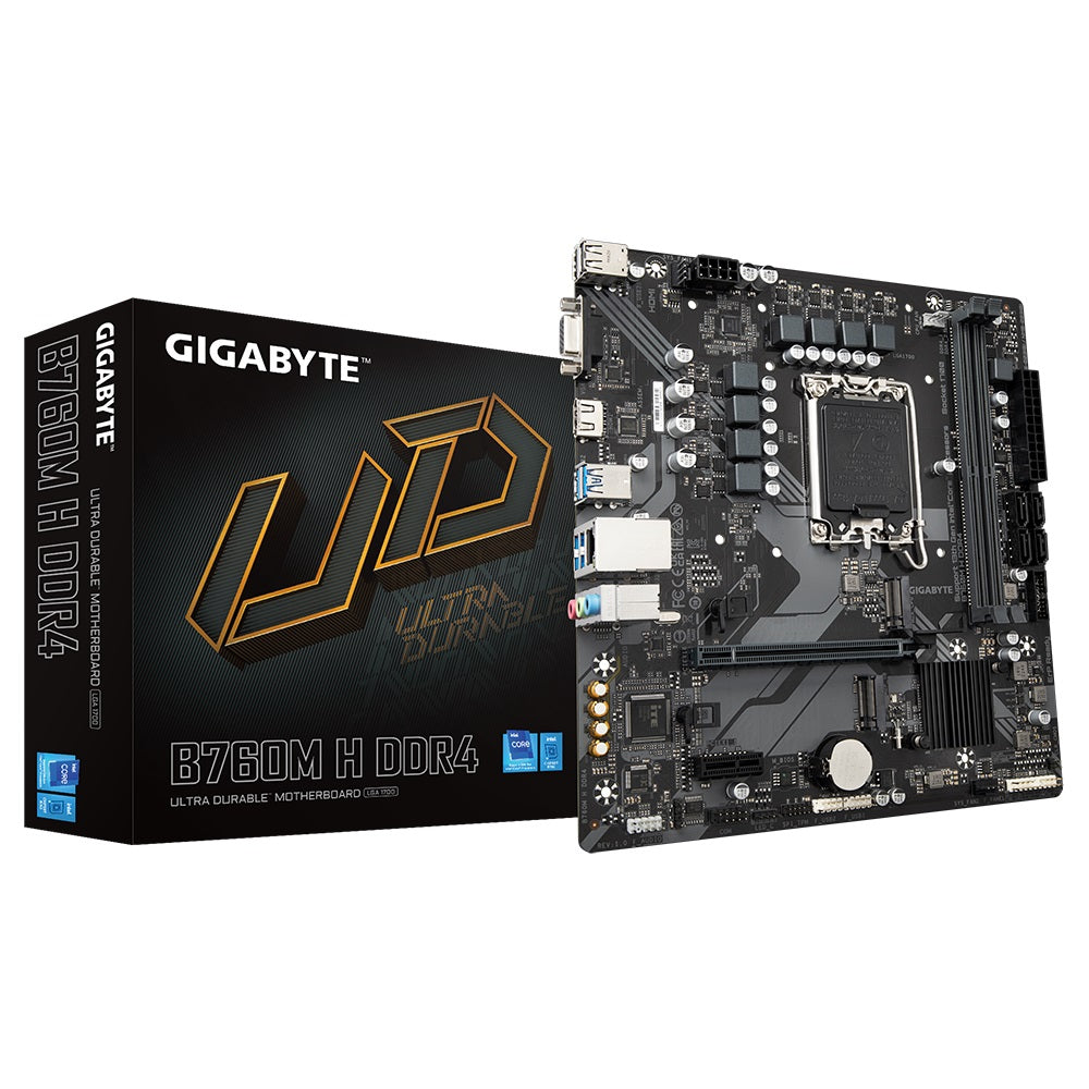 Gigabyte B760M H DDR4 m-ATX Motherboard - Intel LGA 1700 Ready Gigabyte