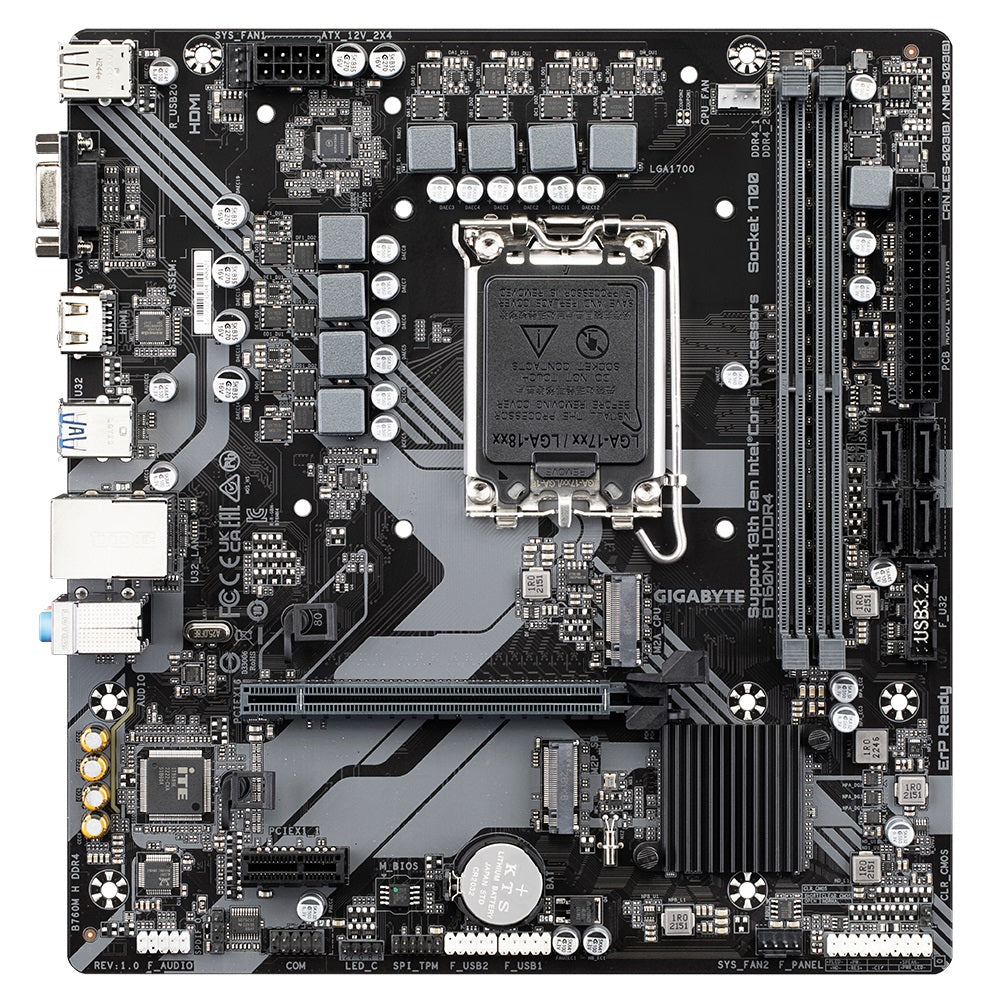 Gigabyte B760M H DDR4 m-ATX Motherboard - Intel LGA 1700 Ready Gigabyte