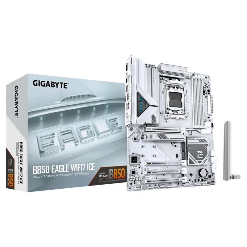 Gigabyte B850 EAGLE WF7 ICE, AMD AM5, 4 x DDR5 up to 256 GB, 1 x HDMI, 4 x PCI Express x16, 3 x M.2 - B850 EAGLE WF7 ICE