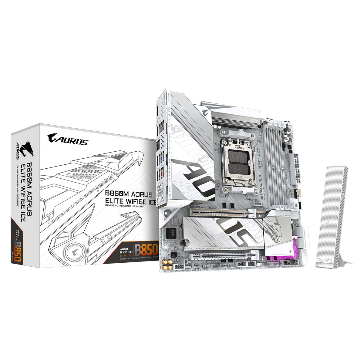 Gigabyte B850M A ELT WF6E ICE Motherboard for AMD AM5 Ryzen & DDR5 Gigabyte