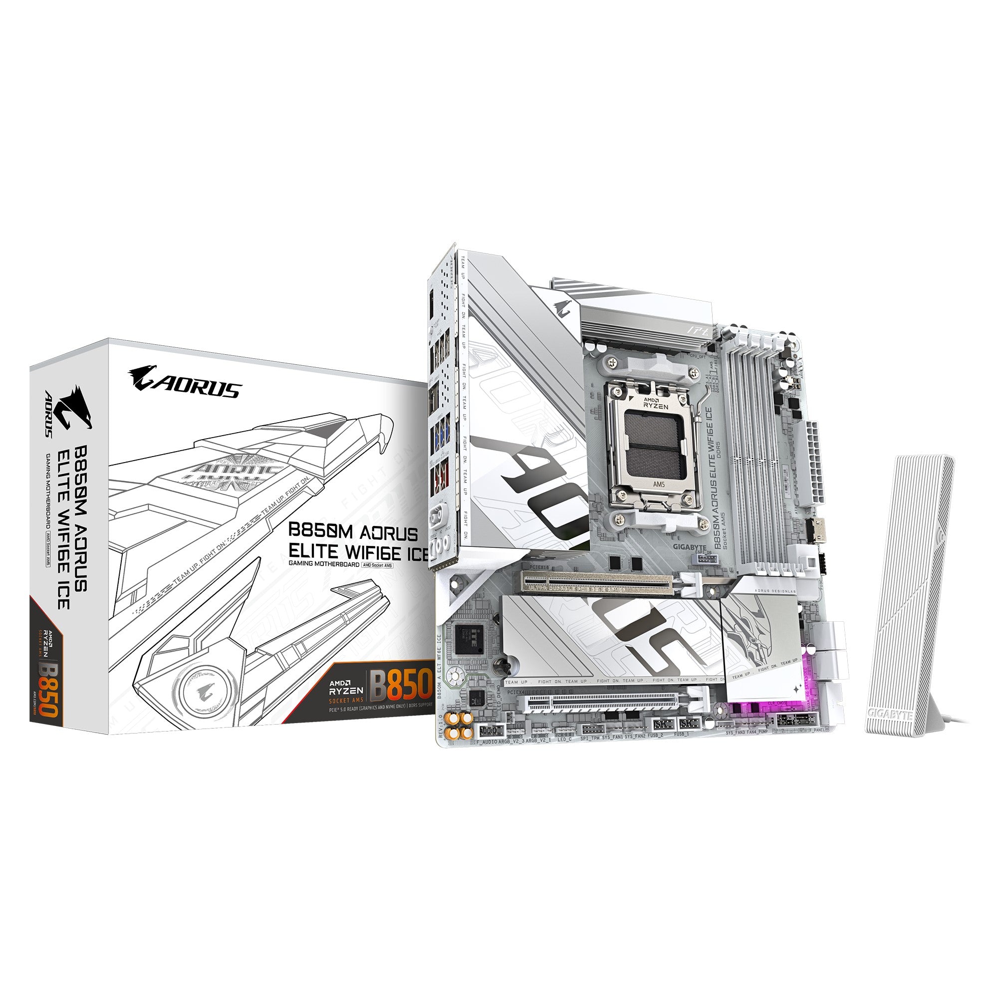 Gigabyte B850M A ELT WF6E ICE Motherboard for AMD AM5 Ryzen & DDR5 Gigabyte