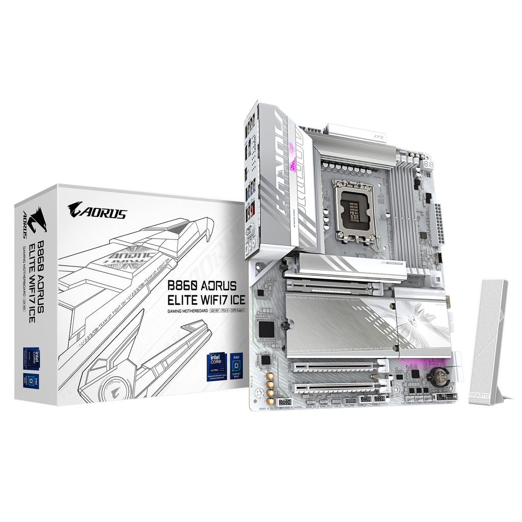 Gigabyte B860 A ELITE WF7 ICE Motherboard | DDR5, Wi-Fi 7, PCIe 5.0 Gigabyte