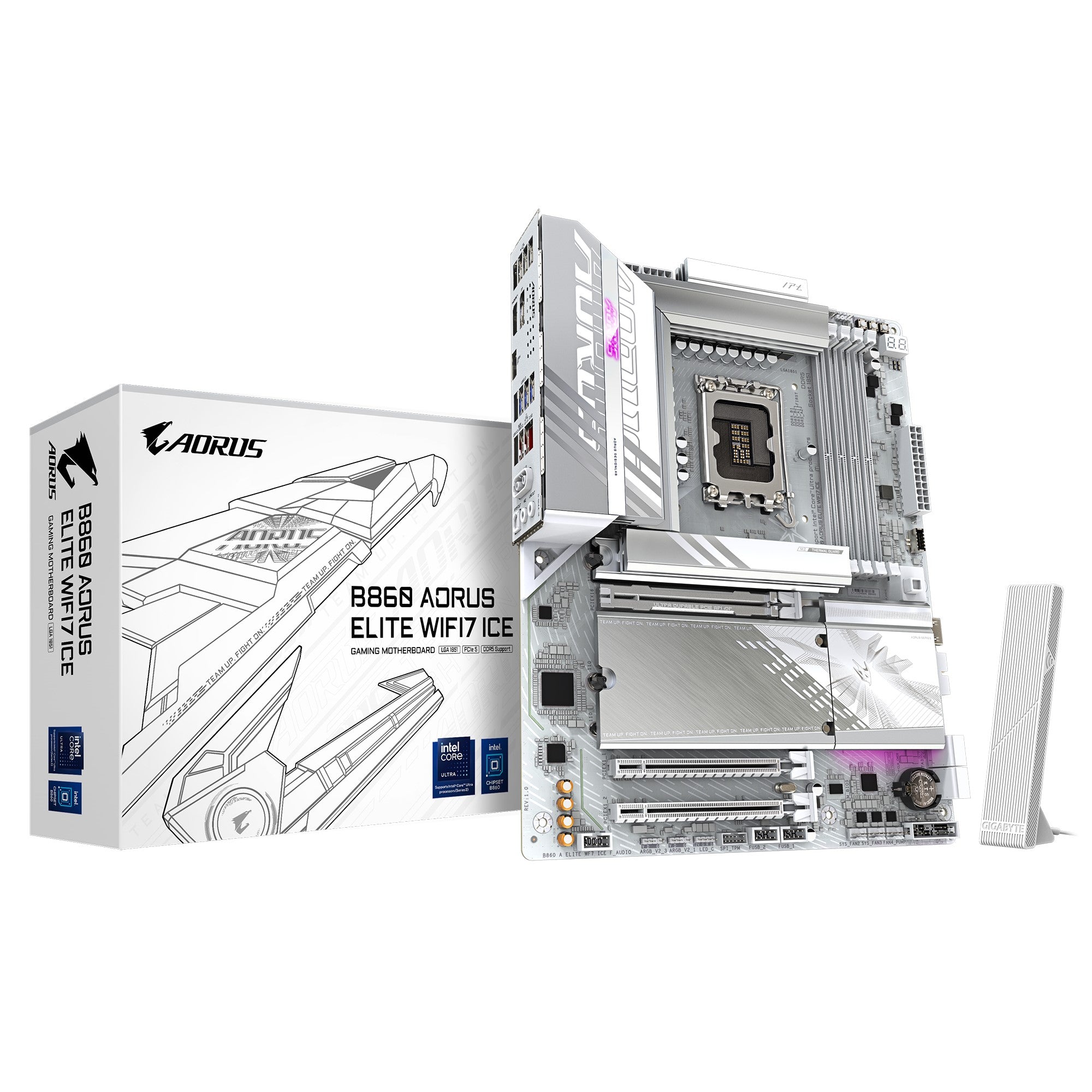 Gigabyte B860 A ELITE WF7 ICE Motherboard | DDR5, Wi-Fi 7, PCIe 5.0 Gigabyte