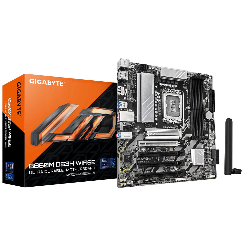 Gigabyte B860M DS3H WIFI6E Motherboard - LGA1851, DDR5, PCIe 5.0 Gigabyte