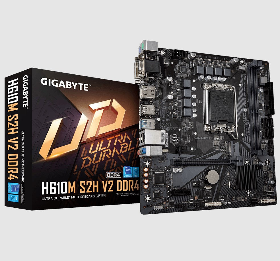 Gigabyte H610M S2H V2 DDR4 Motherboard | LGA1700 | PCIe 4.0 | M.2 SSD Gigabyte