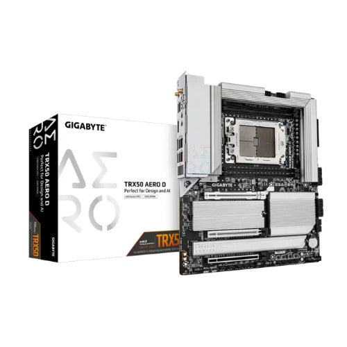 (LS) Gigabyte TRX50 AERO D AMD Ryzen Motherboard 4x DDR5~256GB,2x PCIe x16 slots, 4x M.2, 8x SATA 6G - TRX50 AERO D