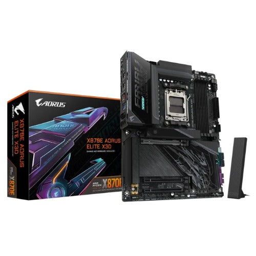 Gigabyte X870E AORUS ELITE X3D AM5 ATX, Ryzen 9000/8000/7000, 4×DDR5 256GB, PCIe 5.0 M.2, USB4, Wi-Fi 7, BT 5.