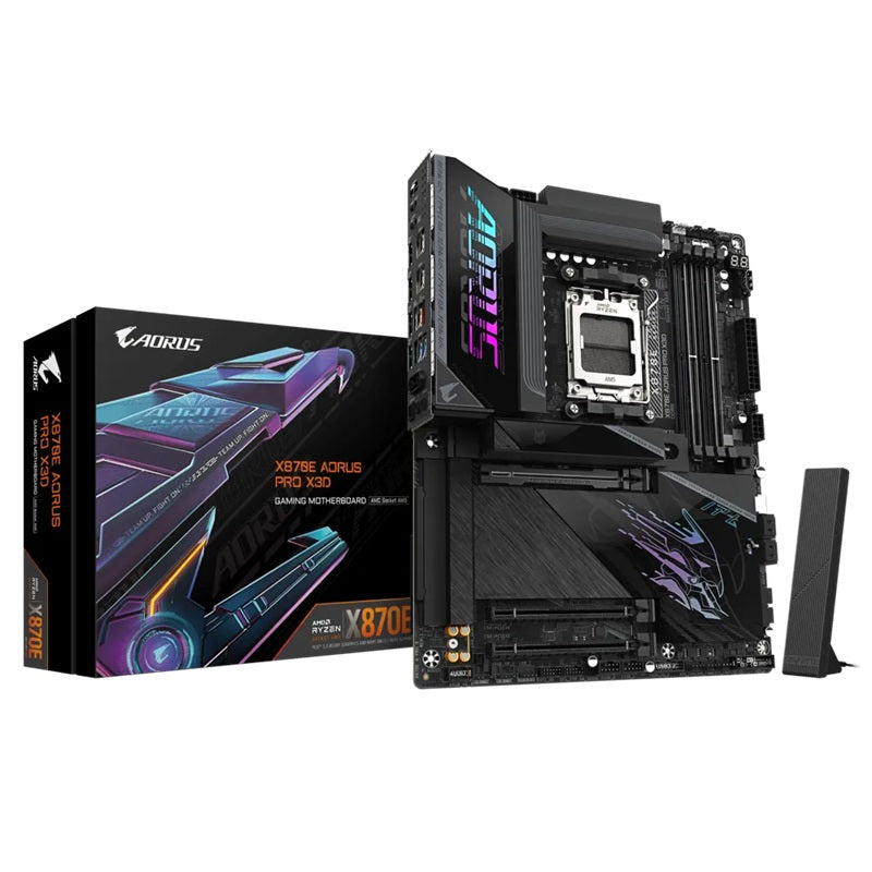 Gigabyte X870E AORUS PRO X3D AM5 DDR5 256GB USB4 Wi-Fi7 BT5.4 5GbE PCIe5 M.2 PCIe5/4 HDMI ALC1220 ATX 30.5×24.