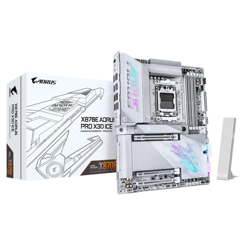 Gigabyte X870E A PRO X3D ICE White AM5 DDR5 Motherboard Gigabyte