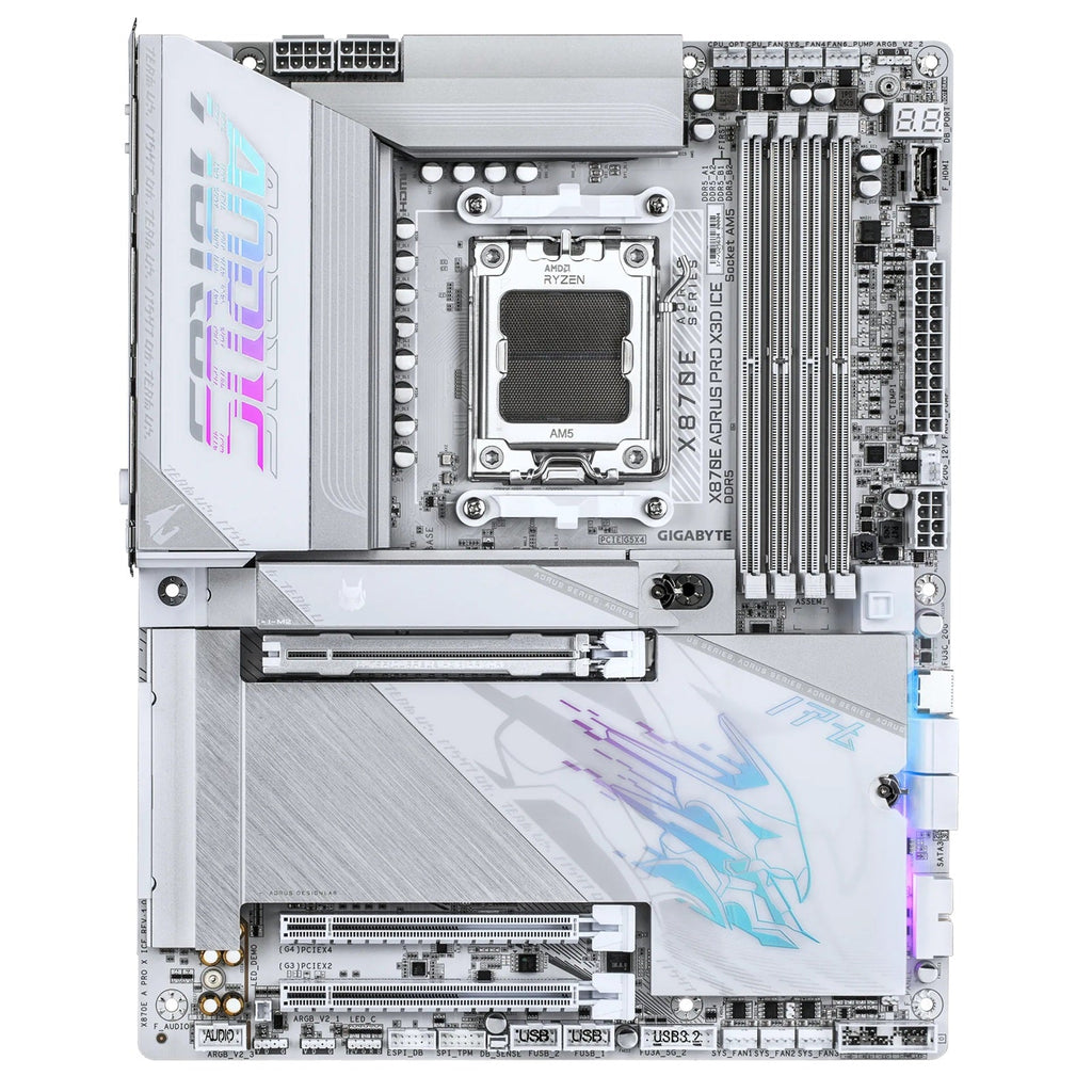 Gigabyte X870E A PRO X3D ICE White AM5 DDR5 Motherboard Gigabyte