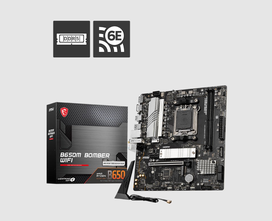 MSI B650M BOMBER WIFI AM5 mATX Motherboard for Ryzen CPUs MSI