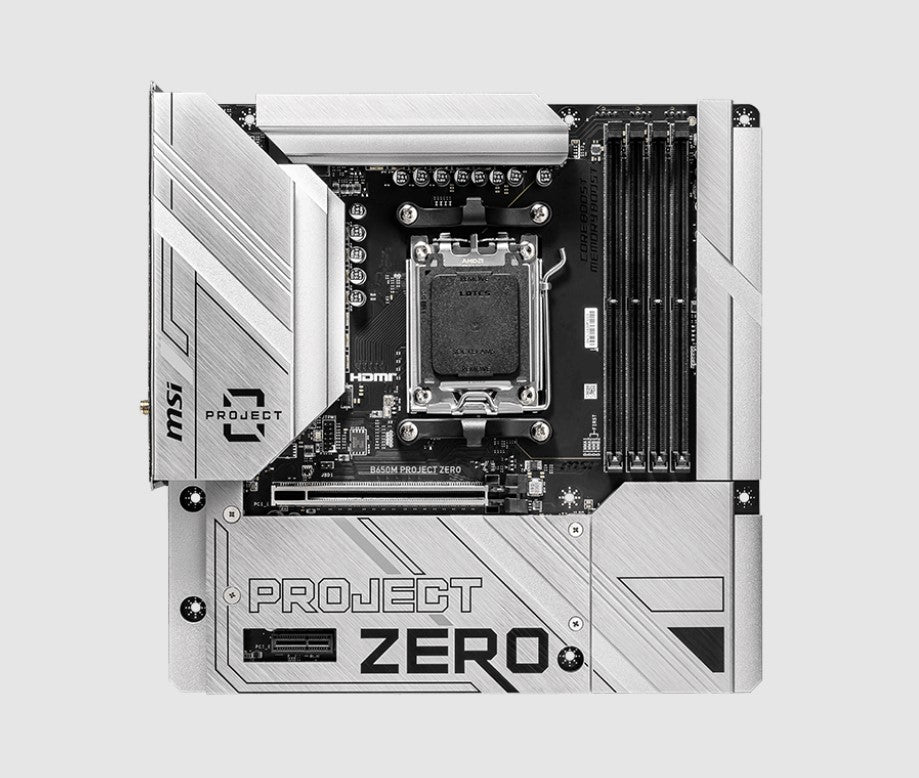 MSI B650M PROJECT ZERO AM5 Motherboard for Ryzen 7000 & DDR5 Gaming MSI