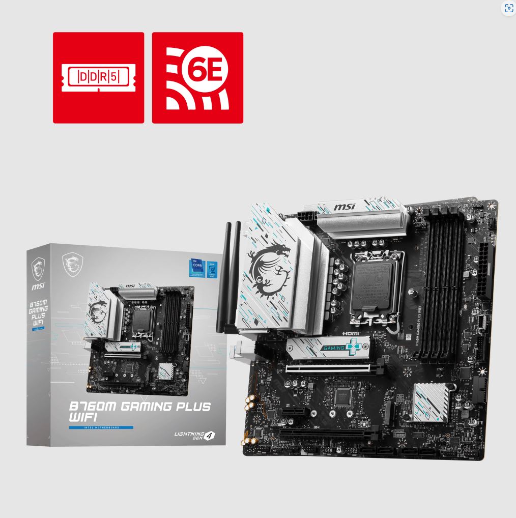 MSI B760M GAMING PLUS WIFI ATX Motherboard for Intel 12th/13th Gen MSI