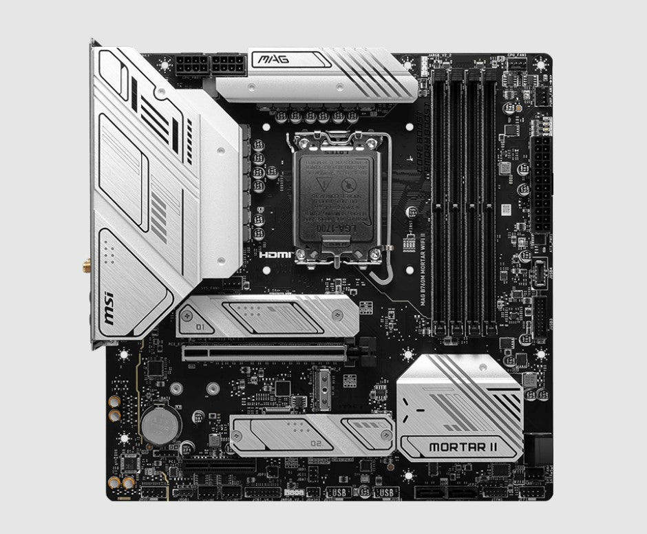 MSI PRO B760M MORTAR WIFI II mATX Motherboard | Intel 12th/13th Gen, DDR5, Wi-Fi 6E MSI